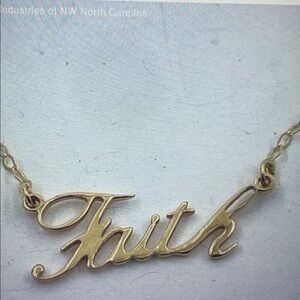 10 K Gold 'Faith' Necklace